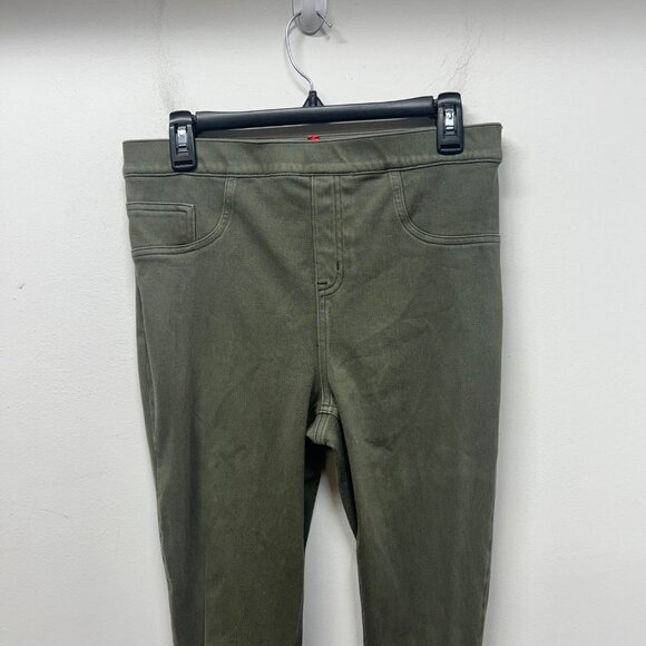 Spanx Olive Green High-Waisted Skinny Pants With Pockets Large Stretch Fabric - Picture 3 of 10